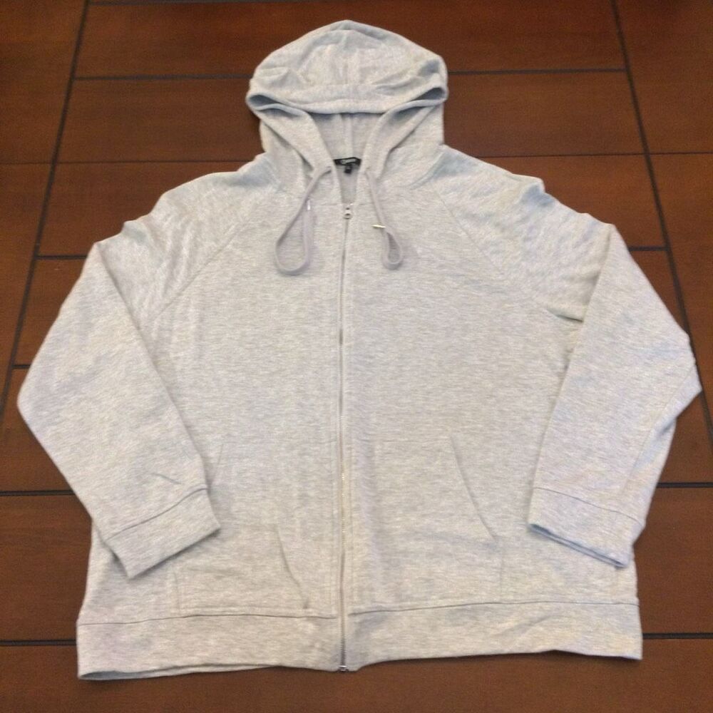 Quince super soft fleece hoodie heather gray large
